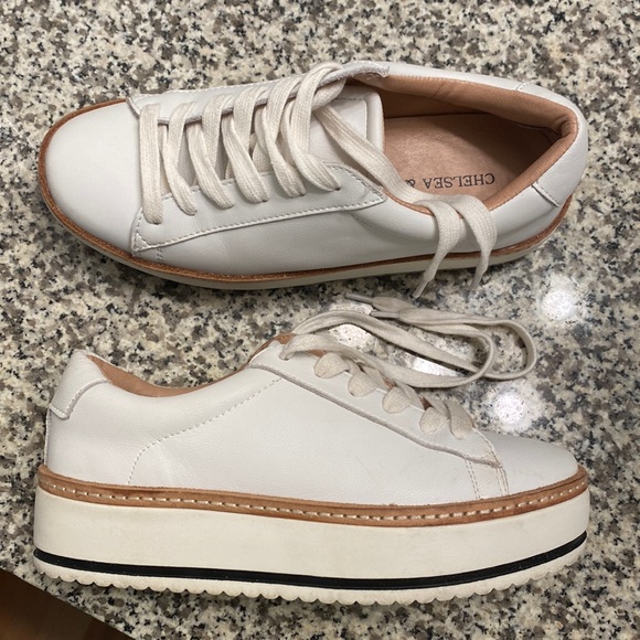 Chelsea u0026 Violet | Shoes | Chelsea And Violet Minie Leather Platform Lace  Up Sneakers | Poshmark